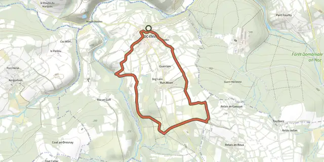 The Le sentier des landes track on the OpenTopoMap map