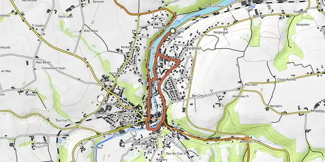 The Circuit des lavoirs track on the OpenTopoMap map