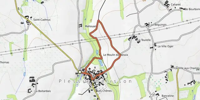 The Circuit de Baluçon track on the OpenTopoMap map