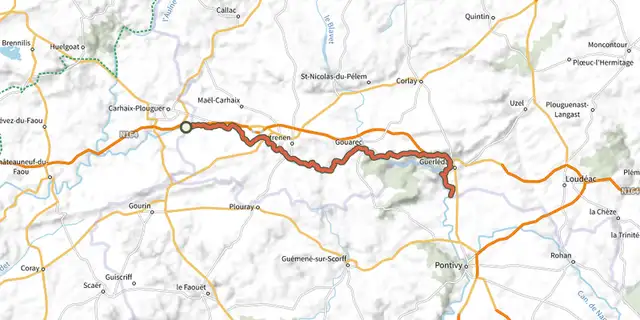 The EV1 - La Vélodyssée® track on the IGN map