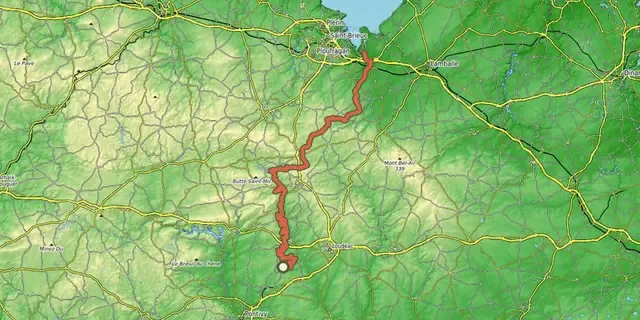 The V408 Saint-Brieuc Lorient track on the OpenTopoMap map