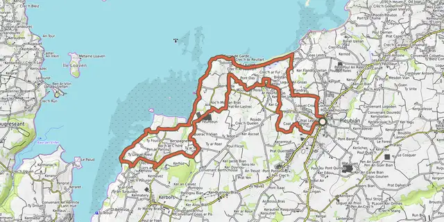 The Circuit de Brestan à Port Béni track on the OpenTopoMap map