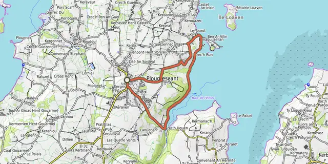 The Circuit de l'enfer track on the OpenTopoMap map