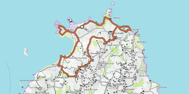 The Balade au pays des Tors - Sentier de découverte track on the OpenTopoMap map