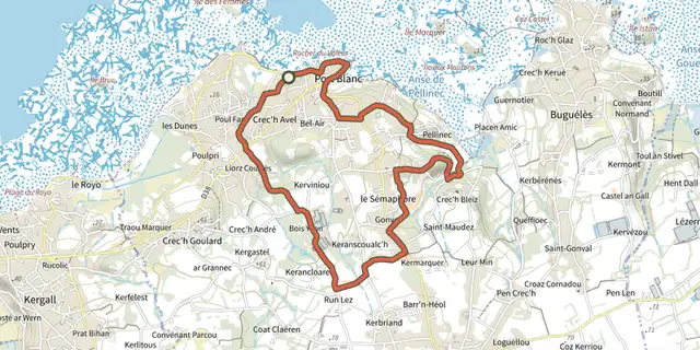 Tracé de Circuit du Pellinec sur le Plan IGN