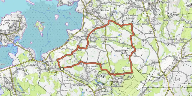 Tracé de Menhirs et chapelles sur la carte OpenTopoMap