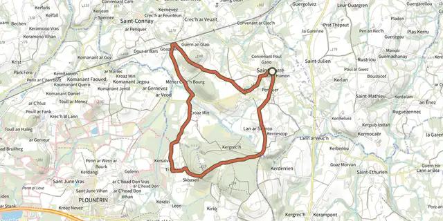 Tracé de Circuit de Kersalvy sur le Plan IGN
