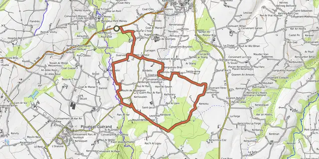 The Boucle de Saint-Jagut track on the IGN map