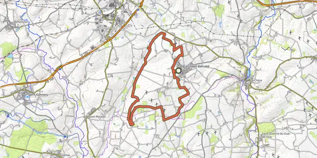 The Circuit des éoliennes n°32 track on the OpenTopoMap map
