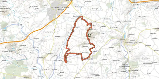The Circuit des éoliennes n°32 track on the IGN map