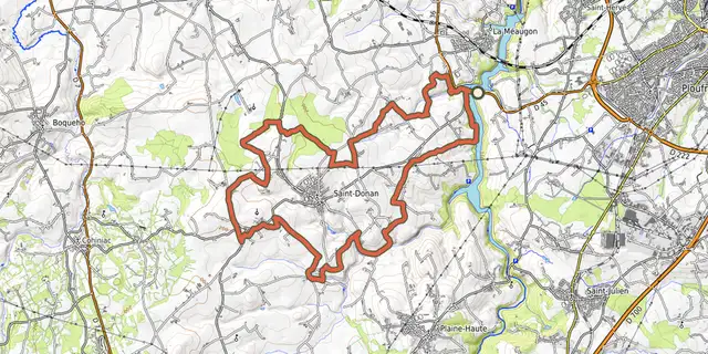 Tracé de Circuit VTT n°10 - Saint-Donan // Ploufragan // La Méaugon sur le Plan IGN