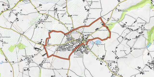 The Circuit VTT 7 - A travers la campagne Plourhanaise track on the IGN map