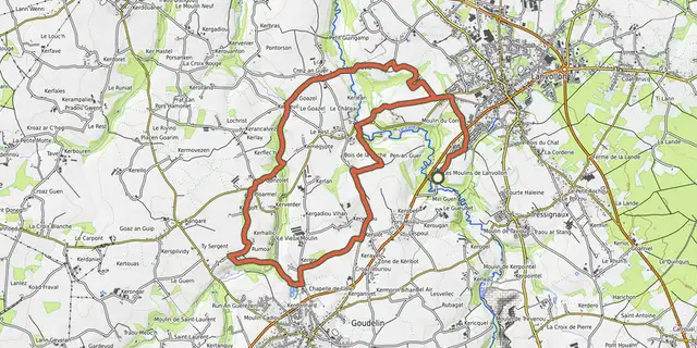 The VTT-Viaduc de Blanchardeau track on the OpenTopoMap map
