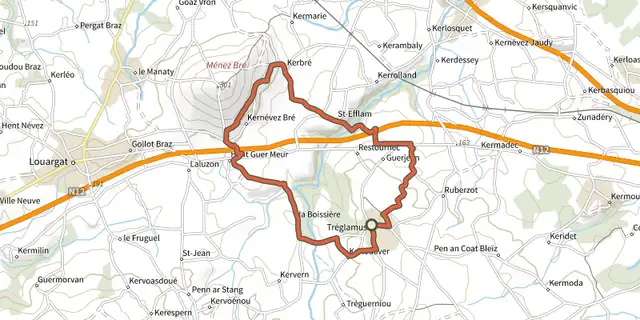 Tracé de Circuit VTT 10 : Circuit du Jaudy sur le Plan IGN