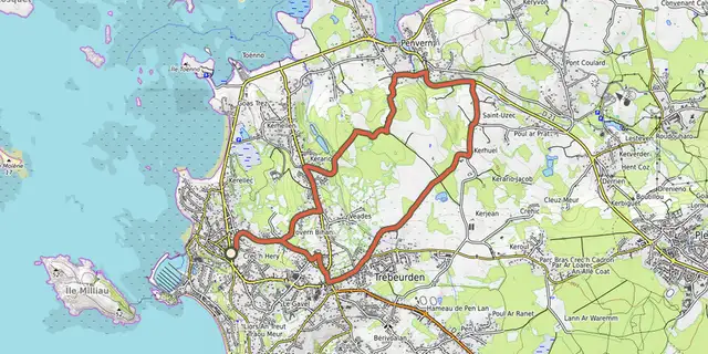 Tracé de Circuit des chapelles sur la carte OpenTopoMap