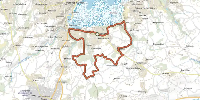 The VTT Louannec Entre vert et bleu track on the IGN map