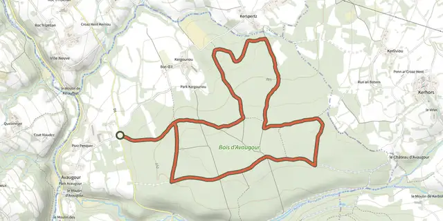 Tracé de Circuit des charbonniers sur le Plan IGN