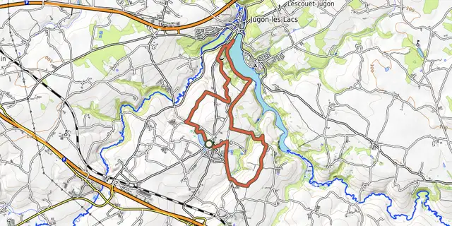 The VTT Circuit du Lac au Lou n°5 track on the OpenTopoMap map