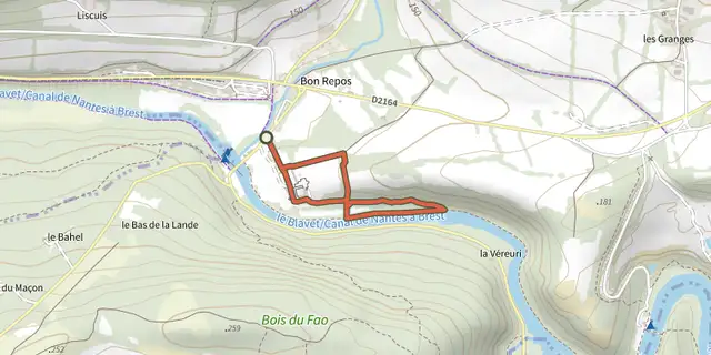 Tracé de Balade à Bon Repos sur le Plan IGN
