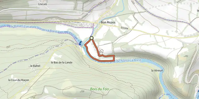Tracé de Balade à Bon Repos (variante) sur le Plan IGN