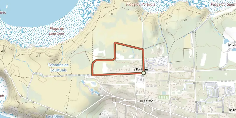 Map of the Circuit de Plaine Garenne track on OpenTopoMap, with the start and numbered waypoints