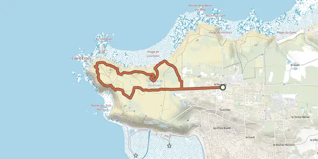 The La pointe du Cap track on the IGN map