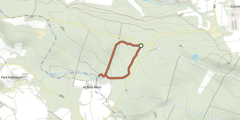 Carte du tracé de Circuit des petites landes sur OpenTopoMap, départ et points de passage numérotés