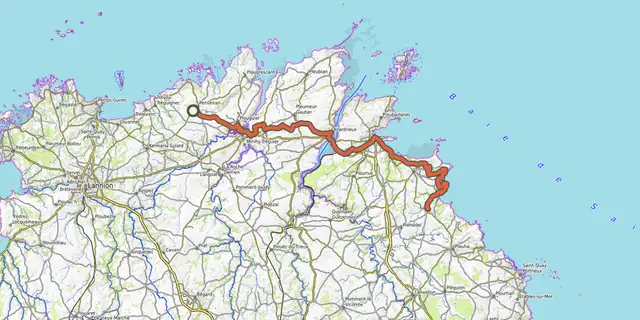 The EV4 - La Vélomaritime® - section 2/5 track on the OpenTopoMap map