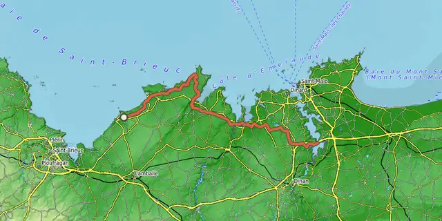 The EV4 - La Vélomaritime® - section 5/5 track on the OpenTopoMap map