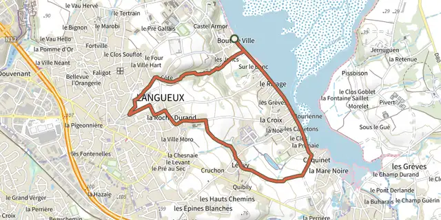 The Entre grèves et prés track on the IGN map