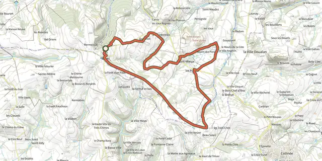 The VTT Circuit des sources track on the IGN map