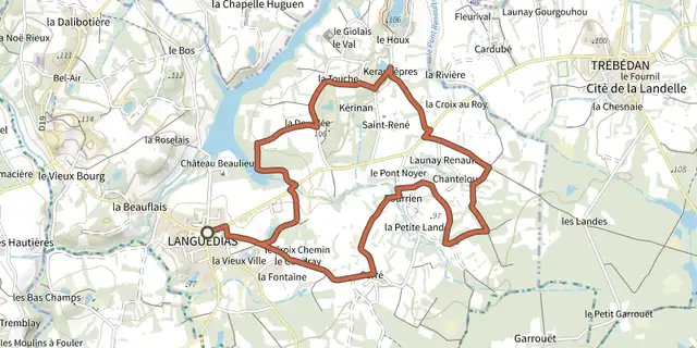 The Saint-René track on the IGN map