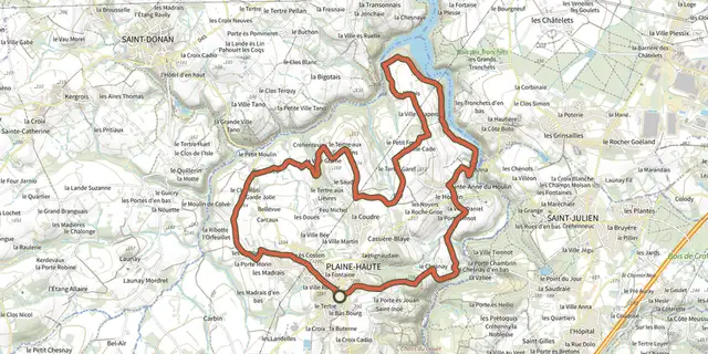 Tracé de Les Hauts du Gouët sur le Plan IGN