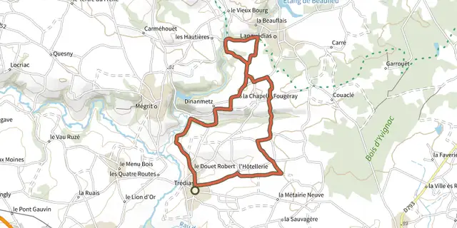 The Parcours Nord De champs en vallées (variante supplémentaire) track on the IGN map