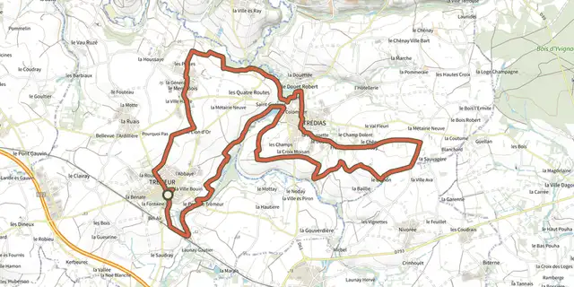 Tracé de Au fil de la Rosette (Trémeur-Trédias) sur le Plan IGN