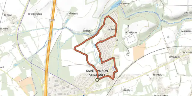 Tracé de La balade du Tertre sur le Plan IGN