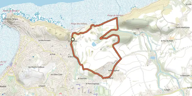 The Promenade du Golf track on the OpenTopoMap map