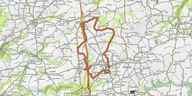 The Circuit du Roscoat track on the OpenTopoMap map