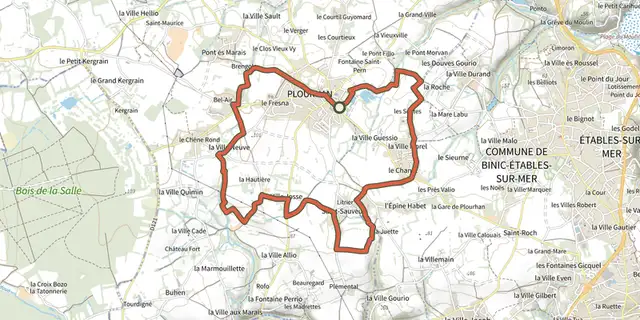 The Plourhan - Boucle Jaune track on the IGN map