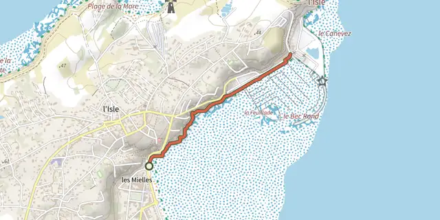 The Promenade accessible - Promenade du Soleil levant track on the IGN map