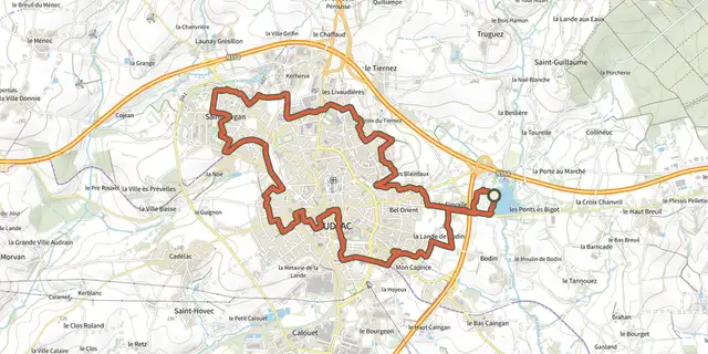 Tracé de Loudérando sur le Plan IGN
