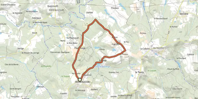 The Boucle de Cap Blanc track on the IGN map
