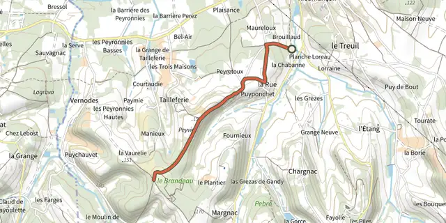Tracé de Variante Boucle des Tours de Vernode sur le Plan IGN
