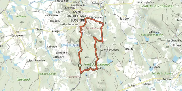 The Boucle du Chatenet track on the IGN map