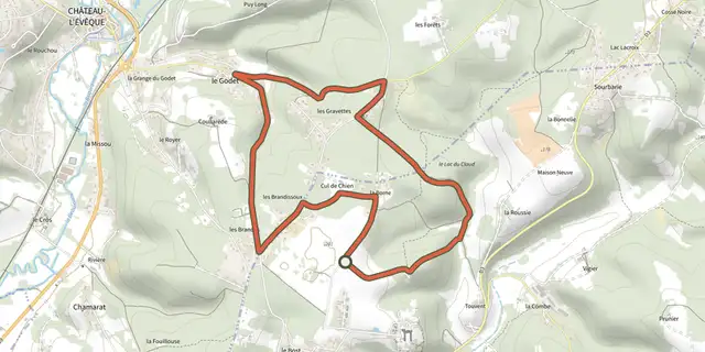 The Boucle de La Chapelle Gonaguet track on the IGN map