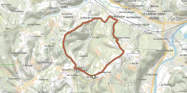 Tracé de Boucle des Balcons du Nord sur le Plan IGN