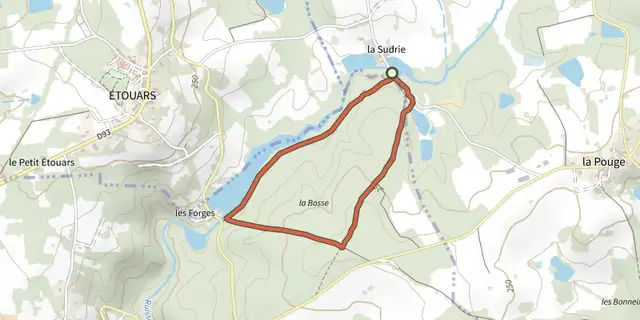 The Boucle de la Bosse track on the IGN map