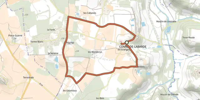 The Boucle de Campna track on the IGN map