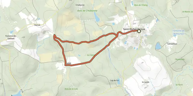 The Boucle de Détente track on the IGN map