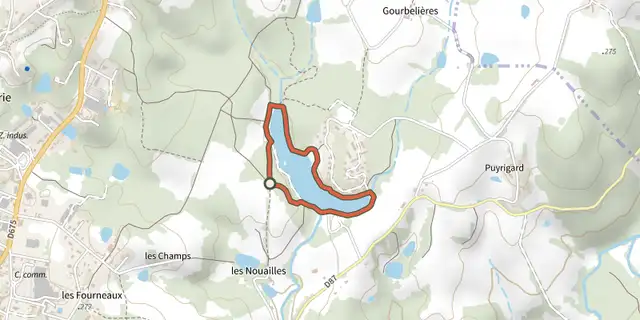 The Boucle des Nouailles track on the IGN map